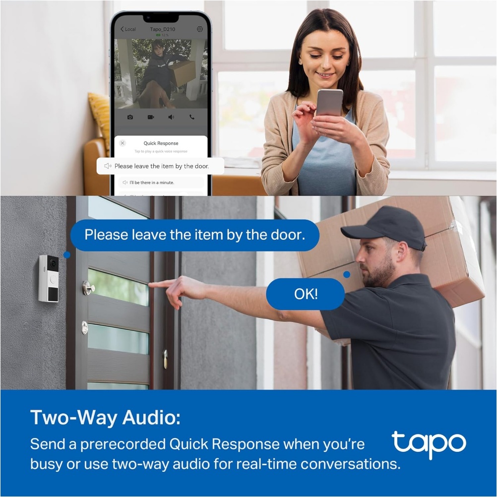 TP Link video doorbell security camera for home protection