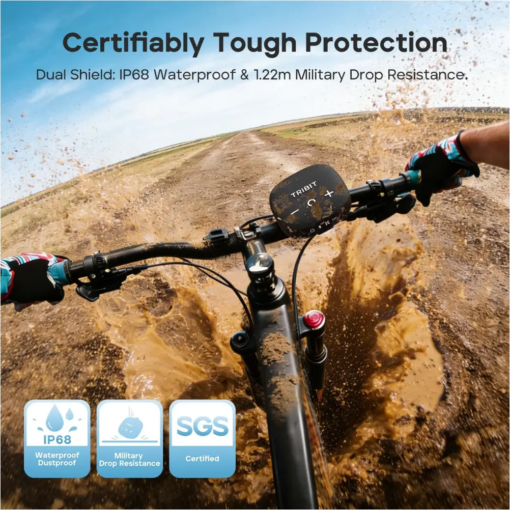 TRIBIT waterproof outdoor speaker for travel and camping