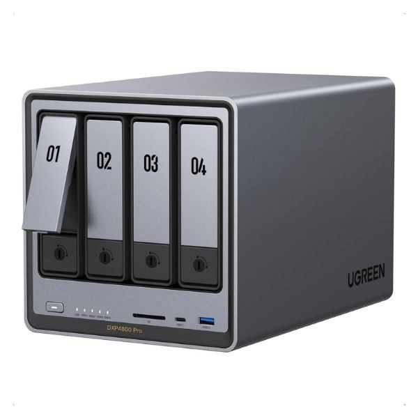 UGREEN DXP4800 Pro 4-Bay Desktop Network Attached Storage for Fast 10GbE Home & Office File Access with Smart Everyday Use