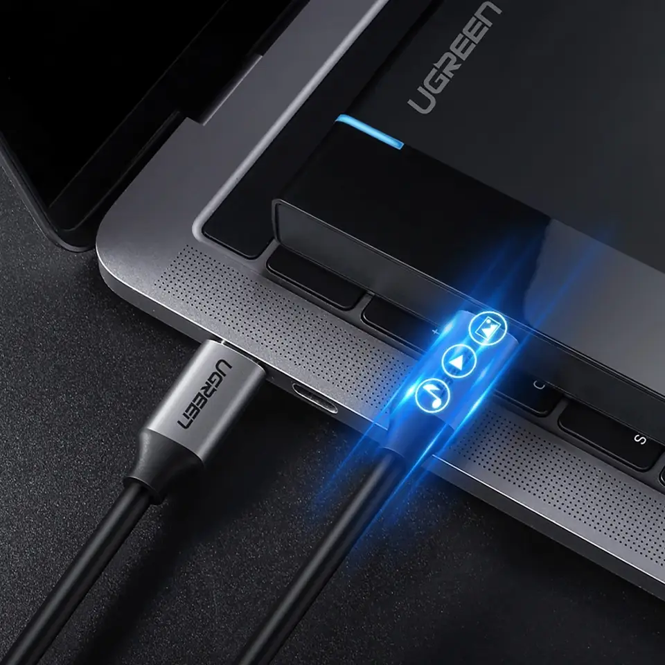 UGREEN US161 USB-C to USB-C 100W fast charging cable with 5Gbps data transfer and 4K 60Hz display support