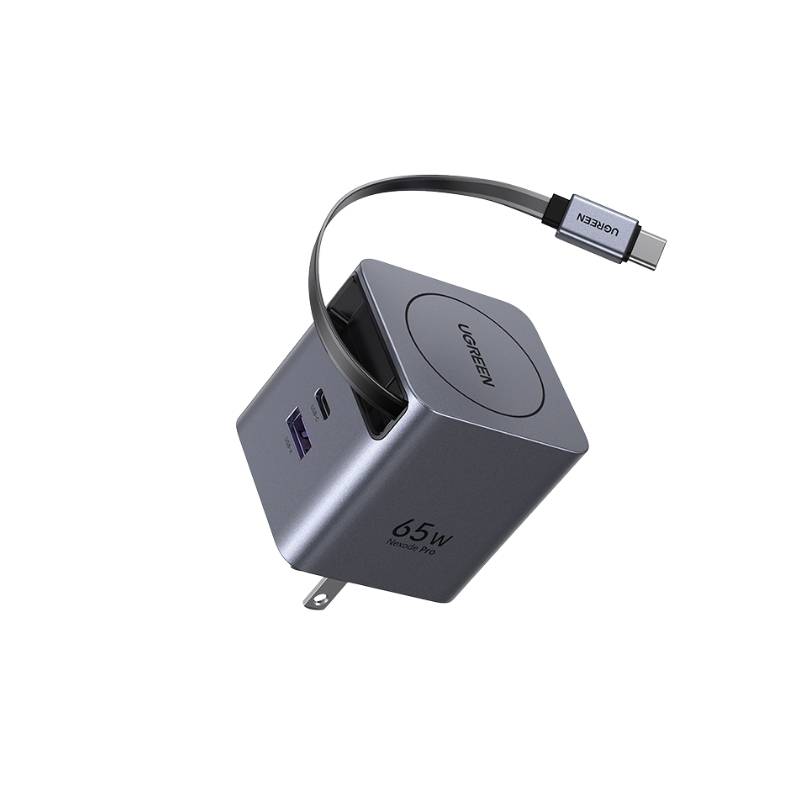 UGREEN X615 65W Fast Charger with Built-in Retractable USB-C Cable, 65826