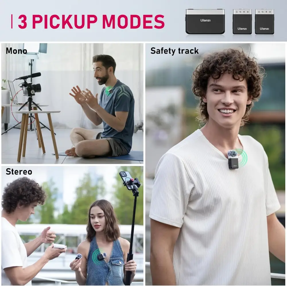 Ulanzi AM18 wireless microphone used for video recording and interviews