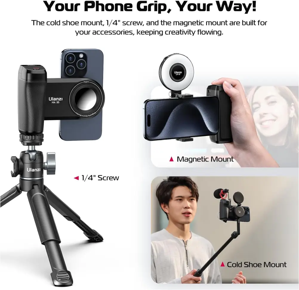 Ulanzi MA35 MagSafe camera grip for stable smartphone photography