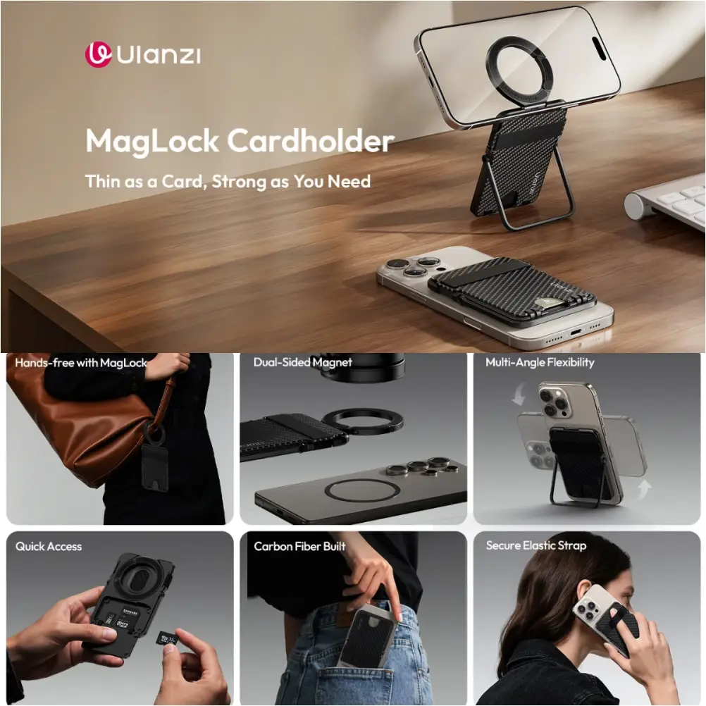 Ulanzi ML25 magnetic cardholder compact design for smartphone