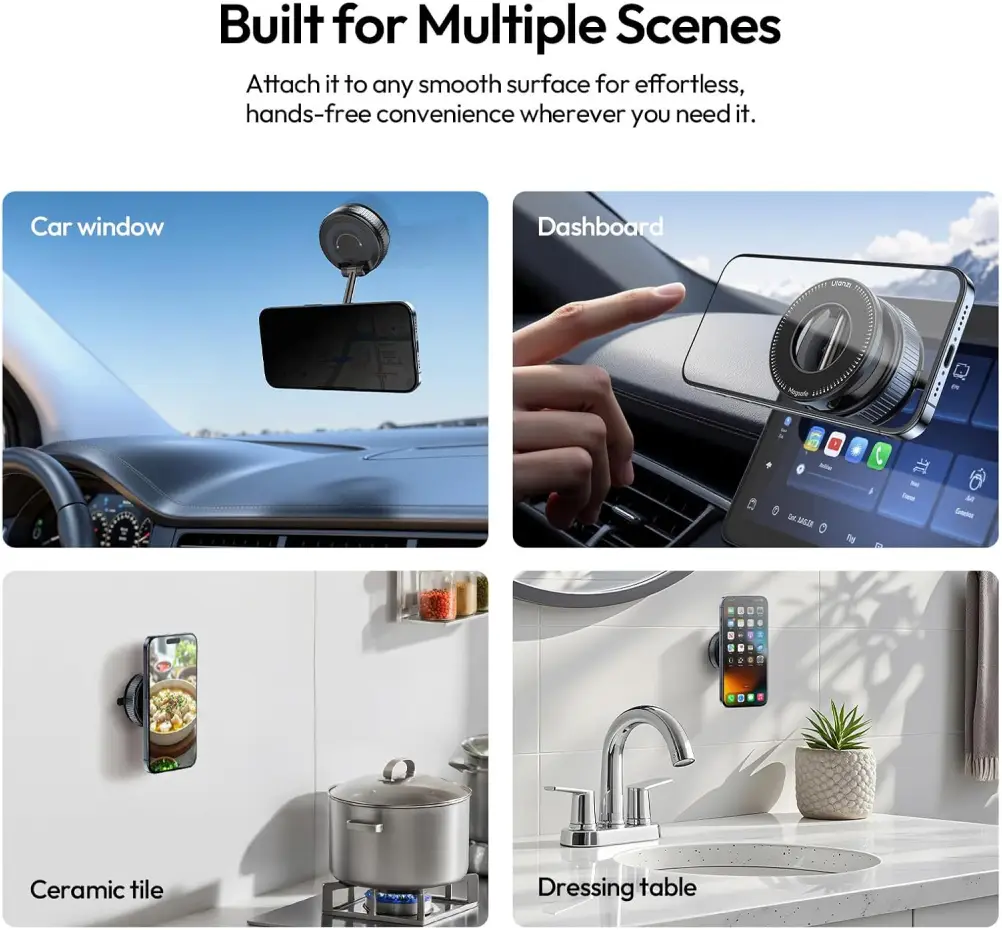 Ulanzi SK-25 vacuum suction mount strong grip for smooth surfaces