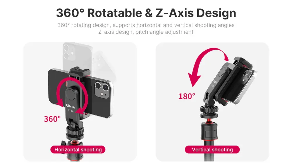 Ulanzi ST065 cold shoe phone mount for microphone and light