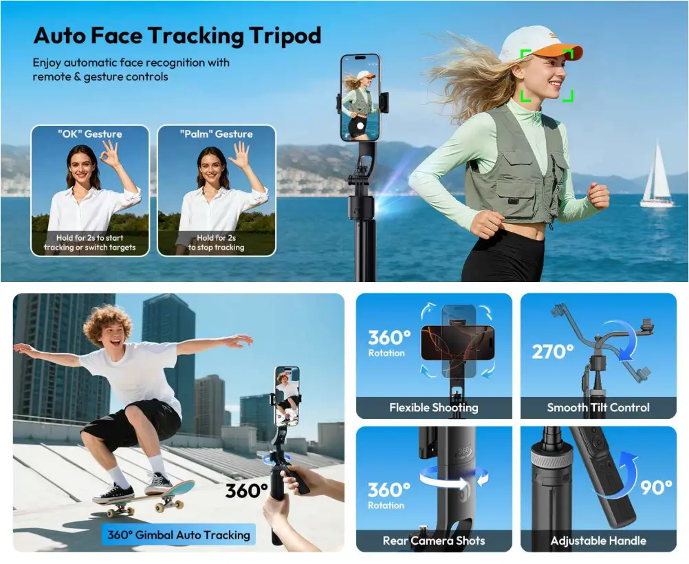 Ulanzi TT23 AI tracking selfie stick compact design for creators