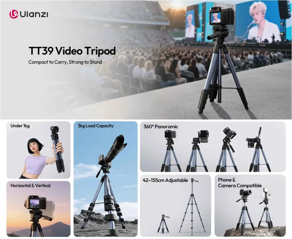 ULANZI TT39 61 inch camera tripod durable build for photography