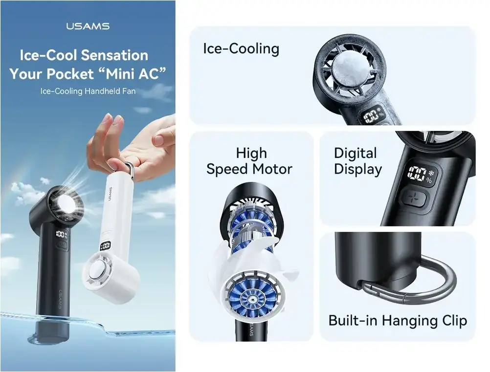 USAMS ZB361 100 speed mini fan compact portable design