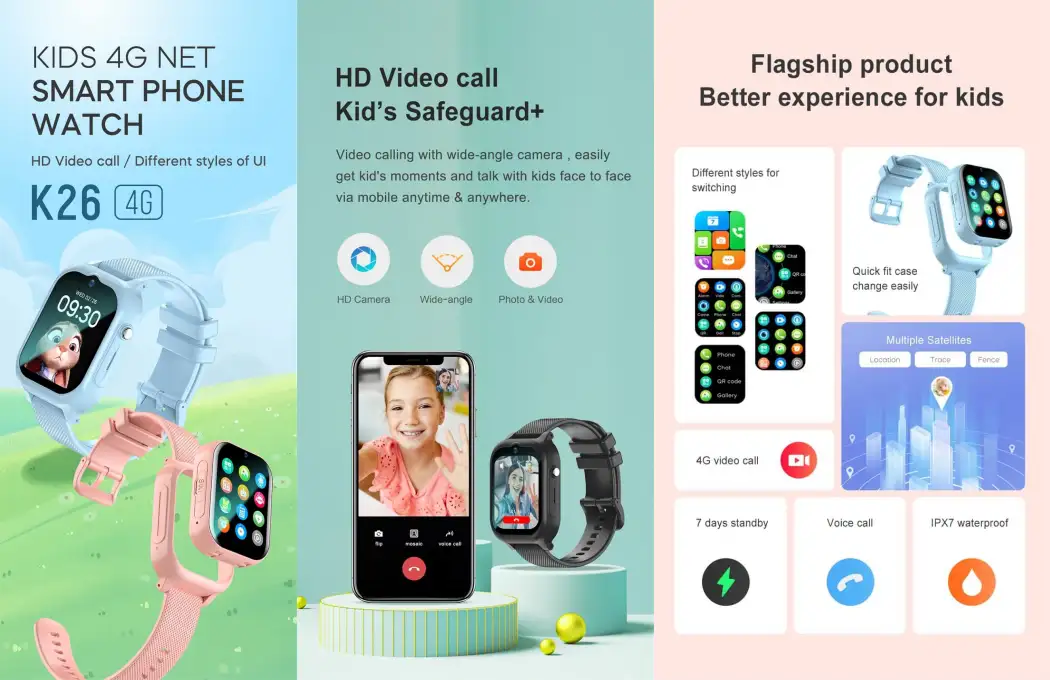 VALDUS VK26 Kids Smartwatch with 4G video call and safety features