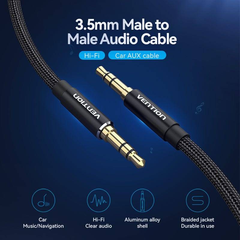 Vention BAWBG 3.5mm Male to Male Audio Cable Hi-Fi Car AUX Cable