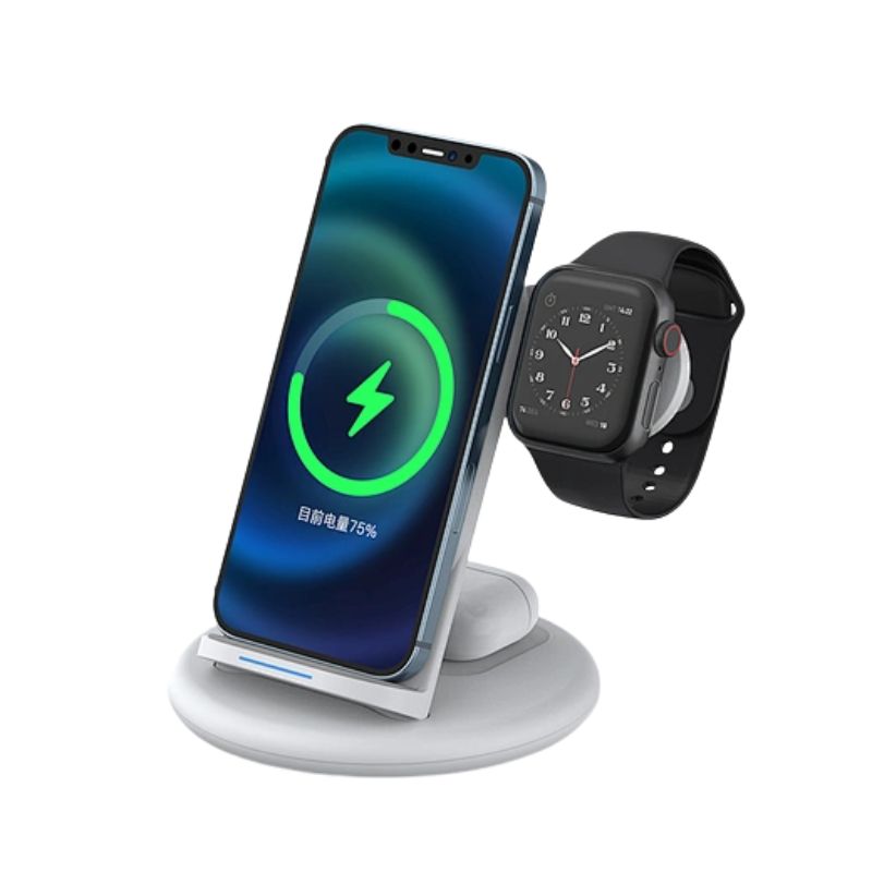 WiWU Power Air 3 in 1 Desktop Wireless Charger Mobile Phone Stand 15W