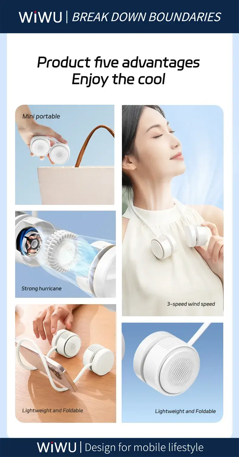 WiWU Wi-FS014 neck fan dual fan flexible design