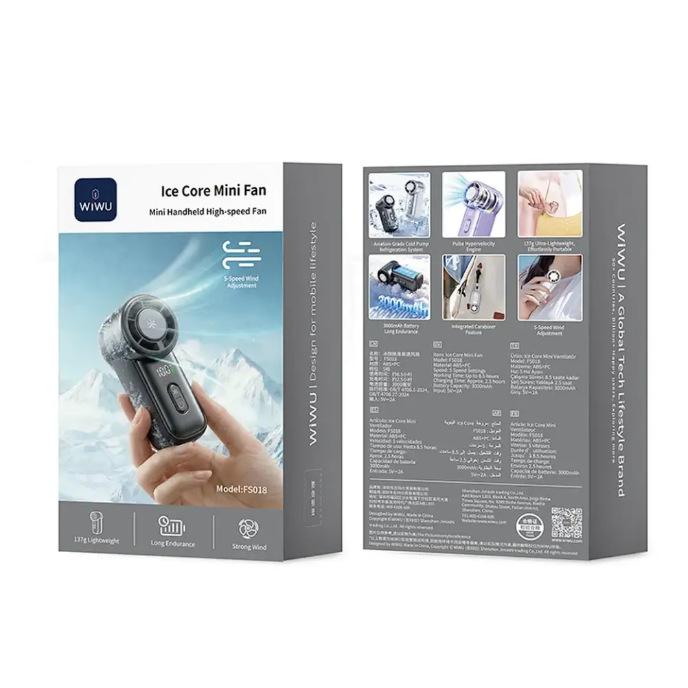 WiWU instant icy breeze mini fan for summer cooling