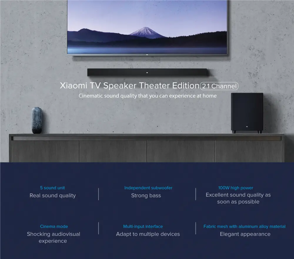 Xiaomi Mi TV Speaker Theater Edition 100W 2.1 Channel Soundbar with Subwoofer