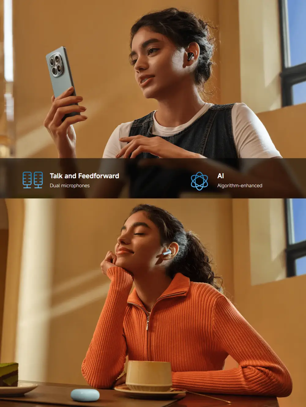 Xiaomi Redmi Buds 8 Active earbuds in use listening music