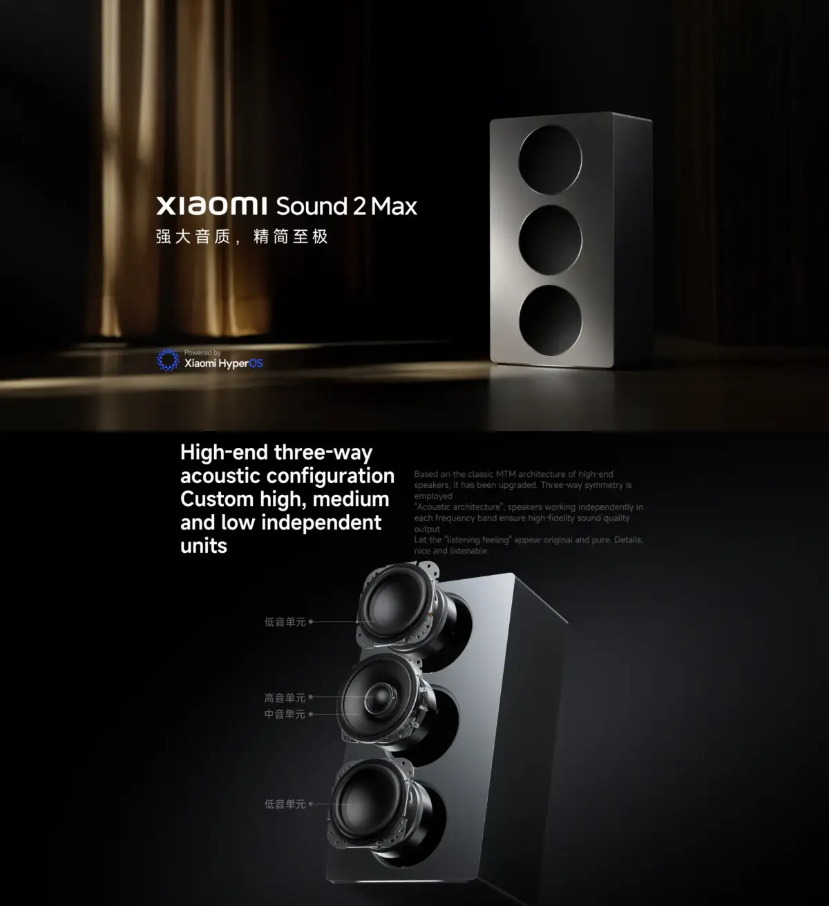 Xiaomi Sound 2 Max speaker side profile portable wireless speaker design