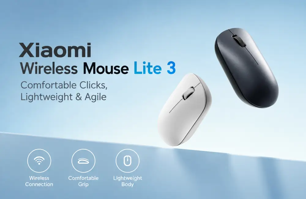 Xiaomi Wireless Mouse Lite 3 with wireless connection, comfortable grip and lightweight body