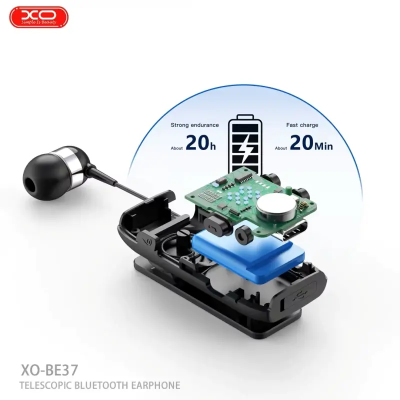 XO BE37 clip bluetooth earphone lightweight design for comfortable use