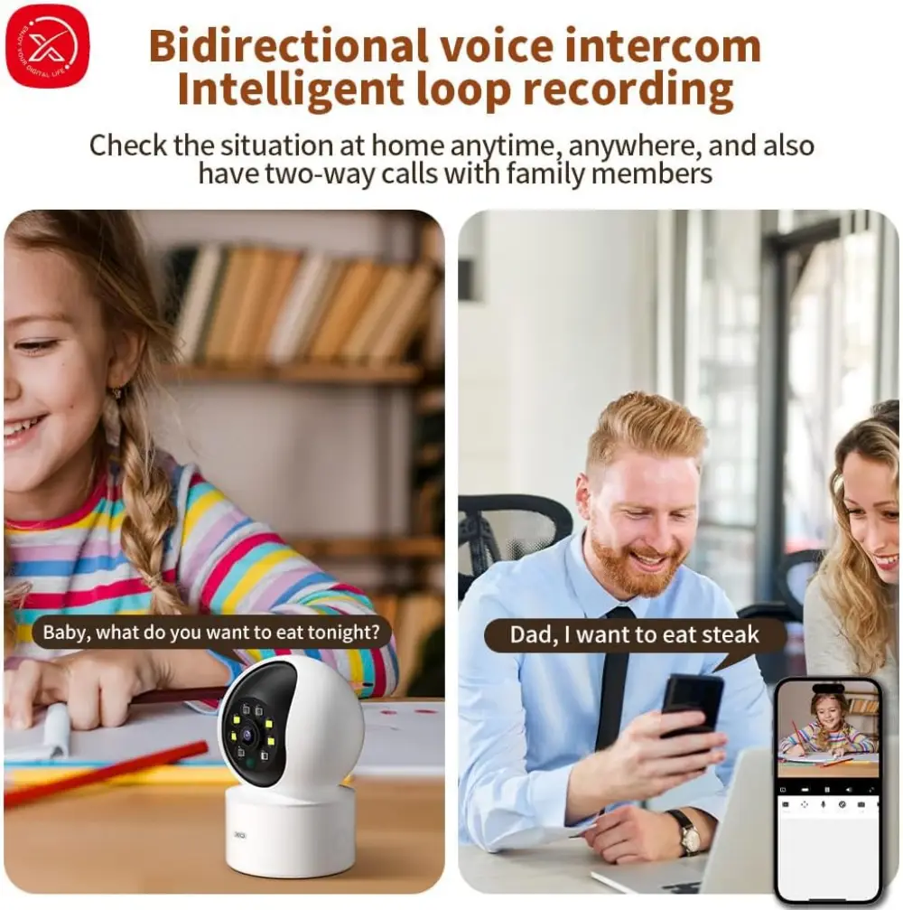 XO CR01 HD WiFi smart camera home monitoring in use