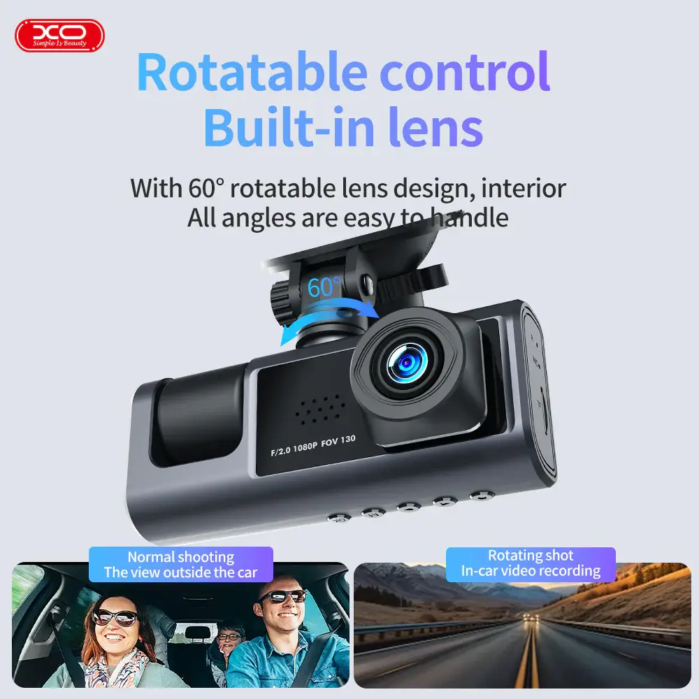 XO XJ03 front and rear dual video camera 1080p HD front view