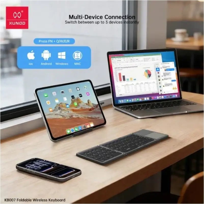XUNDD KB007 bluetooth keyboard compact foldable design