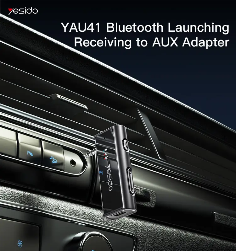 Yesido YAU41 Bluetooth 5.1 AUX transmitter receiver adapter for car stereo audio
